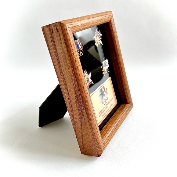 1984 Summer Olympics Los Angeles Commemorative Pin Set Wood Frame - Picture 6 of 8